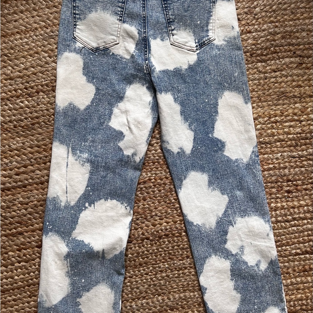 Cloud Patterned Jeans With Rainbow Embroidery - image 6